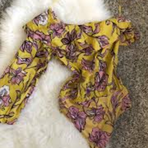 Floral Yellow and Pink Women's Top - Picture 6 of 12